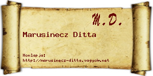 Marusinecz Ditta névjegykártya
